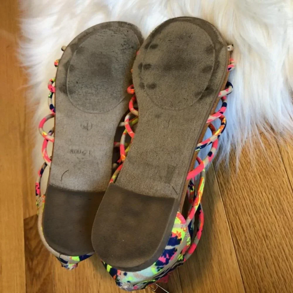 Rouge Helium Neon Gladiator Sandals
